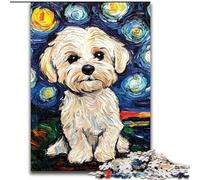 Jigsaw Puzzles for Adults 1000 Jigsaws Poodle Under The Night Sky, Family Game for And Unique Home Decor And Gifts for Age 14 (Size 50x75cm)