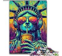 Jigsaw Puzzles for Adults 1000 Jigsaws Pop Art Statue of Liberty, Analysis And Logic with Fully Interlocking Randomly Shaped Pieces for And Age 14 Years Up (Size 26x38cm)