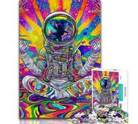 Jigsaw Puzzles for Adults 1000 Jigsaws Psychedelic Astronaut,Learning Educational Toys Family Games Suitable for Desktop Decoration 38x26cm