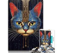 Jigsaw Puzzles for Adults 1000 Jigsaws Psychedelic Cat,Educational Games Home Decoration for Is Ideal As A Gift for The Whole Family 75x50cm