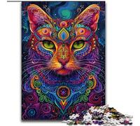 Jigsaw Puzzles for Adults 1000 Jigsaws Psychedelic Cat, Elephant Toy Intellectual Game Birthday Present, Gifts, Wall Art for Ages 14+ (Size 50x75cm)