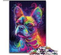 Jigsaw Puzzles for Adults 1000 Jigsaws Psychedelic French Bulldog, Learning Educational for Is Ideal As A Gift for The Whole Family (Size 50x75cm)