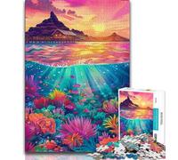Jigsaw Puzzles for Adults 1000 Jigsaws Psychedelic Island,Learning Educational Toys Family Games Suitable for Desktop Decoration 75x50cm