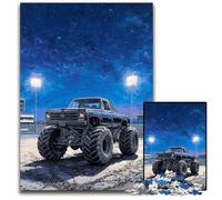 Jigsaw Puzzles for Adults 1000 Jigsaws Psychedelic Monster Truck Cardboard Jigsaw Puzzles for Birthdays, Holidays, Best for Christmas 26X38CM