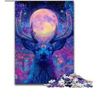 Jigsaw Puzzles for Adults 1000 Jigsaws Psychedelic Visionary Deer Art,Family Activity Fun at Home Activities,Birthday Present,Travel Gifts 50x75cm