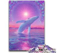 Jigsaw Puzzles for Adults 1000 Jigsaws Psychedelic Whale for Age 14+ Educational Games For Adults And Teenagers Artwork Gift 38x26cm