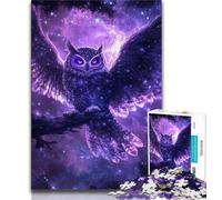 Jigsaw Puzzles for Adults 1000 Jigsaws Purple Owl,Challenging Game And Family Play with Matching Poster And Trivia Sheet (38x26cm)