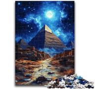 Jigsaw Puzzles for Adults 1000 Jigsaws Pyramids at Night Toys Educational Games Stress Relieving Artists Collection, Fine Art 26x38cm