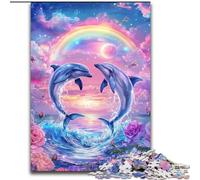 Jigsaw Puzzles for Adults 1000 Jigsaws Rainbow Dolphin, Family Entertainment Toys Is Ideal As Gifts for The Whole Family for 14+ (Size 50x75cm)
