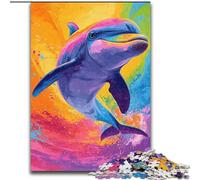 Jigsaw Puzzles for Adults 1000 Jigsaws Rainbow Dolphin, Suitable for People Aged 14 And Above Challenging To Complete But Fun And Humorous Great Gift (Size 26x38cm)