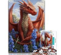 Jigsaw Puzzles for Adults 1000 Jigsaws Red Flying Dragon,Family Activity Fun at Home Activities,Birthday Present,Travel Gifts (38x26cm)