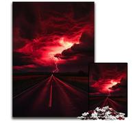 Jigsaw Puzzles for Adults 1000 Jigsaws Red Lightning Puzzle Learning Educational Toys,is Ideal As Gifts for The Whole Family for Ages 14+ 26X38CM