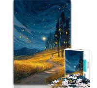 Jigsaw Puzzles for Adults 1000 Jigsaws Road Under The Night Sky,Educational Family Game Wall Decoration Unique Birthday And Xmas Gifts 38x26cm