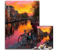 Jigsaw Puzzles for Adults 1000 Jigsaws Romantic of Amsterdam Wooden Puzzles Challenging Game Toys, Unique Birthday And Gifts for Age 14 Years Up 50X75CM
