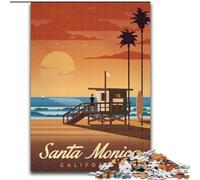 Jigsaw Puzzles for Adults 1000 Jigsaws Santa Monica,Educational Family Game Wall Decoration Unique Birthday And Xmas Gifts 38x26cm