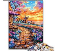 Jigsaw Puzzles for Adults 1000 Jigsaws Seaside Village, Brain Teaser For Wall Decoration Unique Birthday And Xmas Gifts for for Age 14 (Size 26x38cm)