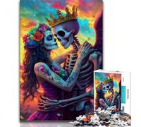 Jigsaw Puzzles for Adults 1000 Jigsaws Skeleton Couple,Challenging Game And Family Play with Matching Poster And Trivia Sheet (75x50cm)