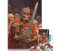 Jigsaw Puzzles for Adults 1000 Jigsaws Skeleton King Warrior,Learning Educational Toys Family Games Suitable for Desktop Decoration 38x26cm