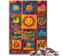 Jigsaw Puzzles for Adults 1000 Jigsaws Smiling Sun Collage for 14+ Unique Challenge Game Family Games Christmas Birthday Gifts 26x38cm