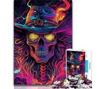 Jigsaw Puzzles for Adults 1000 Jigsaws Smoky Skull,Educational Family Game Wall Decoration Unique Birthday And Xmas Gifts 38x26cm