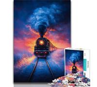 Jigsaw Puzzles for Adults 1000 Jigsaws Snow Train Sunset,Family Activity Fun at Home Activities,Birthday Present,Travel Gifts (75x50cm)