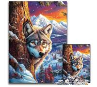 Jigsaw Puzzles for Adults 1000 Jigsaws Snow Wolf Cardboard Jigsaw Puzzles Educational Toy for Teenagers, Home Office Decor 26X38CM