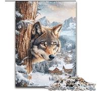 Jigsaw Puzzles for Adults 1000 Jigsaws Snow Wolf, Decompressing Intellectual Educational Toy Is Ideal As Gifts for The Whole Family 50x75cm