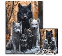 Jigsaw Puzzles for Adults 1000 Jigsaws Snow Wolf Puzzle Educational Games, with Matching Poster And Trivia Sheet for Age 14 Years Up 26X38CM