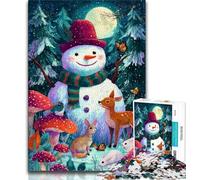 Jigsaw Puzzles for Adults 1000 Jigsaws Snowman,Educational Games Home Decoration for Is Ideal As A Gift for The Whole Family 38x26cm