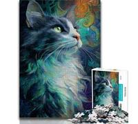 Jigsaw Puzzles for Adults 1000 Jigsaws Space Cat,Educational Games Home Decoration Educational Game for Birthday,Chrismas (38x26cm)