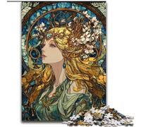 Jigsaw Puzzles for Adults 1000 Jigsaws Stained Glass Goddess, Suitable for People Aged 14 And Above Challenging To Complete But Fun And Humorous Great Gift (Size 26x38cm)