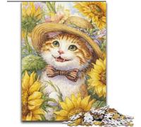 Jigsaw Puzzles for Adults 1000 Jigsaws Sunflower Cat, Suitable for People Aged 14 And Above Challenging To Complete But Fun And Humorous Great Gift (Size 26x38cm)