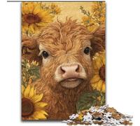 Jigsaw Puzzles for Adults 1000 Jigsaws Sunflower Heights Cow Stress Reliever Difficult Challenge Unique Home Decor And Gifts (size 50x75cm)