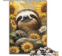 Jigsaw Puzzles for Adults 1000 Jigsaws Sunflower Sloth Challenging Game And Family Play Wall Decoration Unique Birthday And Xmas Gifts (size 50x75cm)
