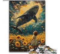 Jigsaw Puzzles for Adults 1000 Jigsaws Sunflowers And Whales, Suitable for People Aged 14 And Above Challenging To Complete But Fun And Humorous Great Gift (Size 26x38cm)