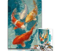 Jigsaw Puzzles for Adults 1000 Jigsaws Swimming Koi,Challenging Game And Family Play Educational Game for Birthday,Chrismas (75x50cm)