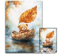 Jigsaw Puzzles for Adults 1000 Jigsaws Teddy Bear Sailing Walnut Shell Boat Puzzle Learning Educational Toys,is Ideal As Gifts for The Whole Family for Ages 14+ 50X75CM