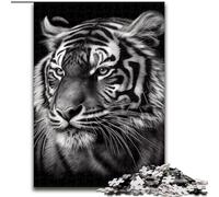 Jigsaw Puzzles for Adults 1000 Jigsaws Tiger Face Black And White, Family Game for And Unique Home Decor And Gifts for Age 14 (Size 26x38cm)