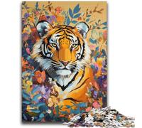 Jigsaw Puzzles for Adults 1000 Jigsaws Tiger in The Jungle Brain Teaser Game Wall Decoration Unique Birthday And Xmas Gifts 26x38cm