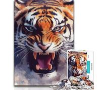 Jigsaw Puzzles for Adults 1000 Jigsaws Tiger Portrait,Toys Educational Games Stress Relieving Parent-child Interaction 38x26cm