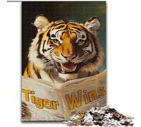 Jigsaw Puzzles for Adults 1000 Jigsaws Tiger Reading A Newspaper, Decompressing Intellectual Educational Toy Is Ideal As Gifts for The Whole Family 50x75cm