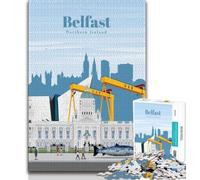 Jigsaw Puzzles for Adults 1000 Jigsaws Travel to Belfast,Challenging Game And Family Play Educational Game for Birthday,Chrismas (75x50cm)