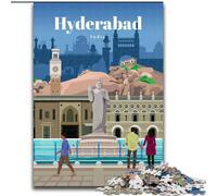 Jigsaw Puzzles for Adults 1000 Jigsaws Travel to Hyderabad Family Game Stress Reliever Difficult Challenge Artists Collection, Fine Art (50x75cm) 1000pcs