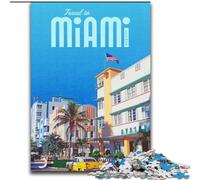 Jigsaw Puzzles for Adults 1000 Jigsaws Travel to Miami,Educational Games Home Decoration for Is Ideal As A Gift for The Whole Family 38x26cm