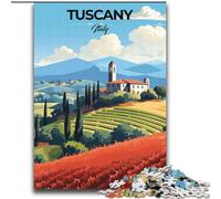 Jigsaw Puzzles for Adults 1000 Jigsaws Tuscany Italy Travel Print Family Game Stress Reliever Difficult Challenge Artists Collection, Fine Art (38x52cm) 1000pcs