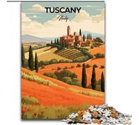 Jigsaw Puzzles for Adults 1000 Jigsaws Tuscany Italy Travel Print, for 14+ For Family Fun & Game Night Artists' Collection, Fine Arts 26x38cm