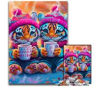 Jigsaw Puzzles for Adults 1000 Jigsaws Two Tiger Cubs Puzzle Learning Educational Toys,is Ideal As Gifts for The Whole Family for Ages 14+ 50X75CM