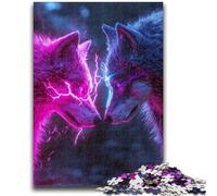 Jigsaw Puzzles for Adults 1000 Jigsaws Two Wolves, Learning Educational for Is Ideal As A Gift for The Whole Family 50X75CM