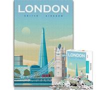 Jigsaw Puzzles for Adults 1000 Jigsaws United Kingdom London City,Challenging Game And Family Play Educational Game for Birthday,Chrismas (38x26cm)