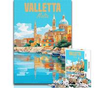 Jigsaw Puzzles for Adults 1000 Jigsaws Valletta Malta,Challenging Game And Family Play Educational Game for Birthday,Chrismas (38x26cm)